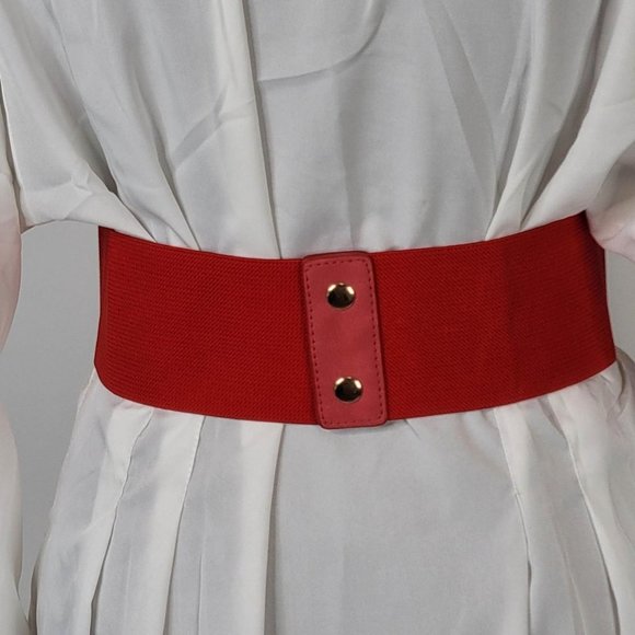 Women Embellish Your Wardrobe Vintage Classic Cincher Wide Belt Rose Red - Picture 4 of 4